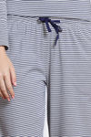 Zivame The Weekender Knit Cotton Pyjama Set - Medieval Blue — thumbnail 6